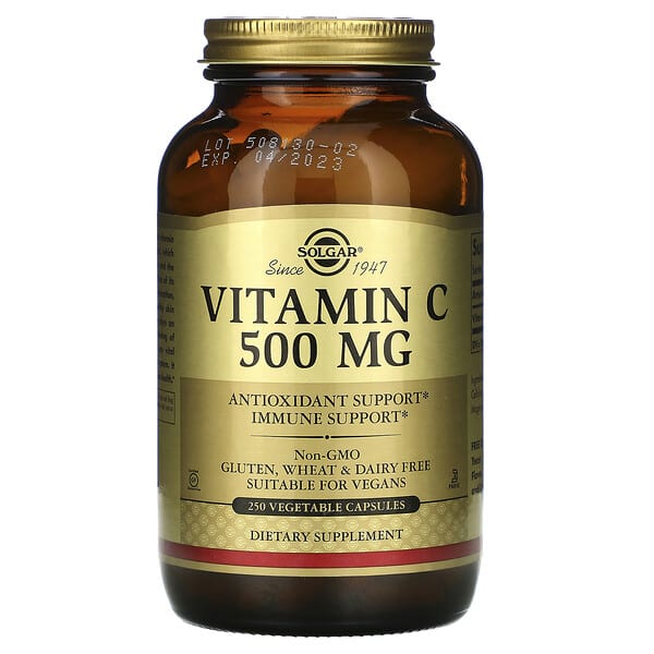 Solgar, Vitamine C, 500 mg, 250 capsules végétales