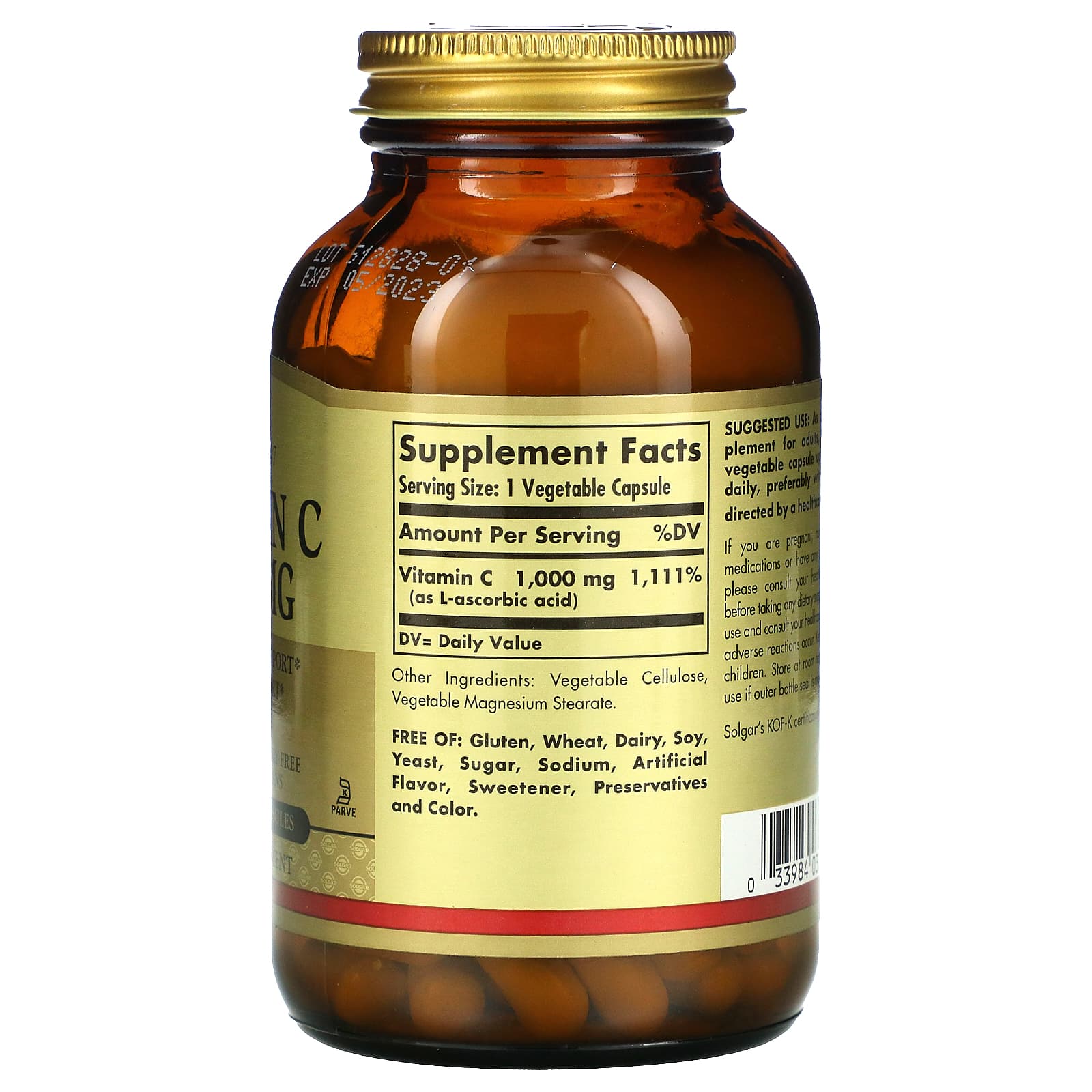 Solgar Vitamin C 1000 Mg 100 Vegetable Capsules