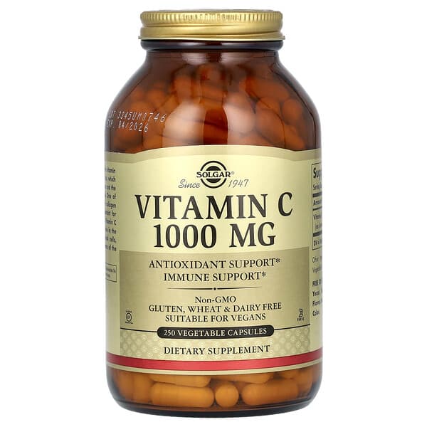 Solgar Vitamin C 1000 Mg 250 Vegetable Capsules