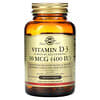 Vitamina D3 (colecalciferol), 10 mcg (400 UI), 100 cápsulas blandas