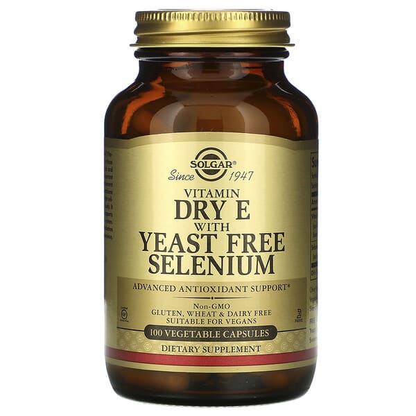 Solgar‏, Vitamin Dry E with Yeast Free Selenium, 100 Vegetable Capsules