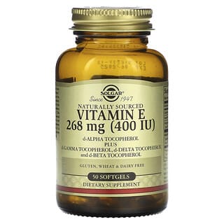 Solgar, Vitamina E de Origem Natural, 268 mg (400 UI), 50 Cápsulas Softgel