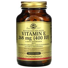 Solgar, Naturally Sourced Vitamin E, Vitamin E aus natürlichen Quellen, 268 mg (400 IU), 100 Weichkapseln