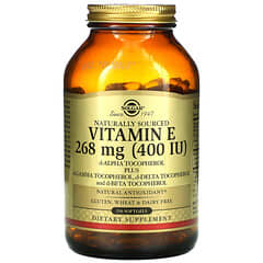Solgar, Vitamina E de origen natural, 268 mg (400 UI), 250 cápsulas blandas