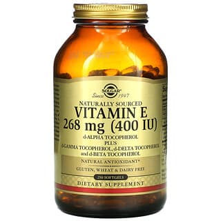 Solgar, Naturally Sourced Vitamin E, Vitamin E aus natürlichen Quellen, 268 mg (400 IU), 250 Weichkapseln