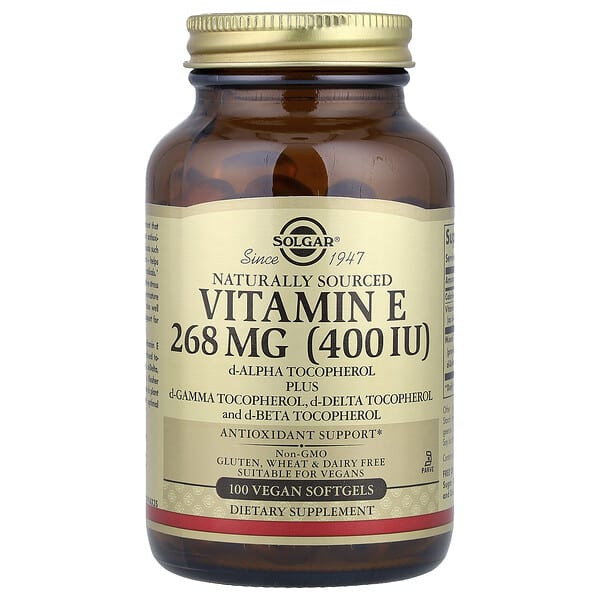 Solgar Vitamin E, 268 mg (400 IU), 100 Vegan Softgels