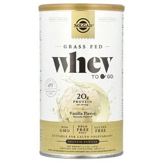 سولغار‏, الأبقار العاشبة، مسحوق بروتين Whey To Go، مسحوق بروتين وفانيلا، 11.9 أونصة (338 جم)