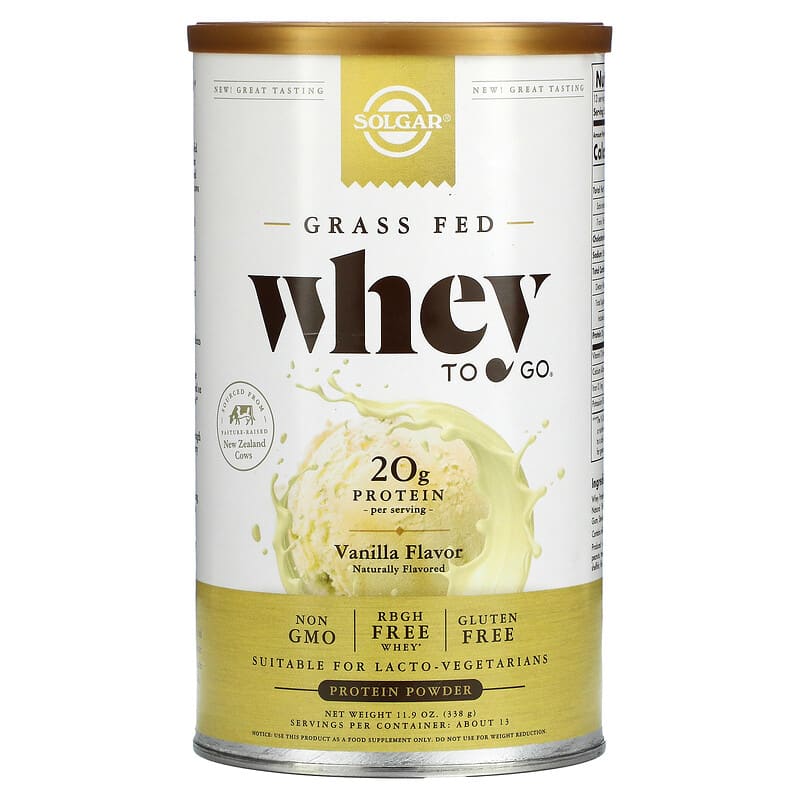 Grass-fed Whey To Go® Protein Powder, Vanilla, Fitness & Nutrition
