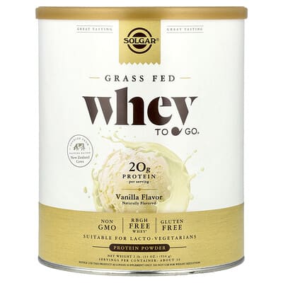 Solgar, Whey To Go, Whey Protein Powder, Vanilla, 33 oz (936 g)