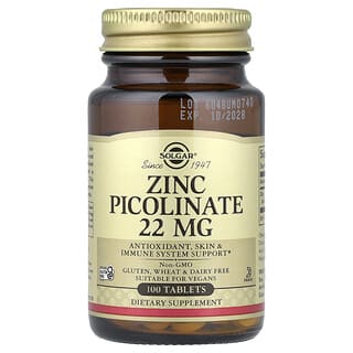 Solgar, Zinc Picolinate, 22 mg, 100 Tablets