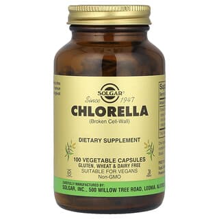 Solgar, Chlorelle (paroi cellulaire brisée), 100 capsules végétales
