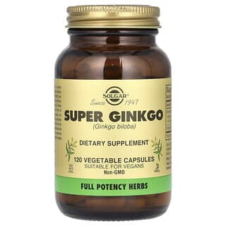 Solgar, Super Ginkgo, 120 Cápsulas Vegetais