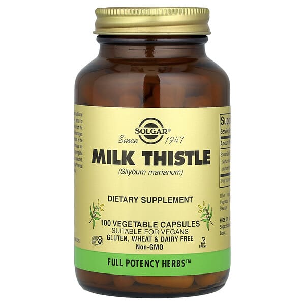 Milk Thistle, 100 Vegetable Capsules (450 mg per Capsule)