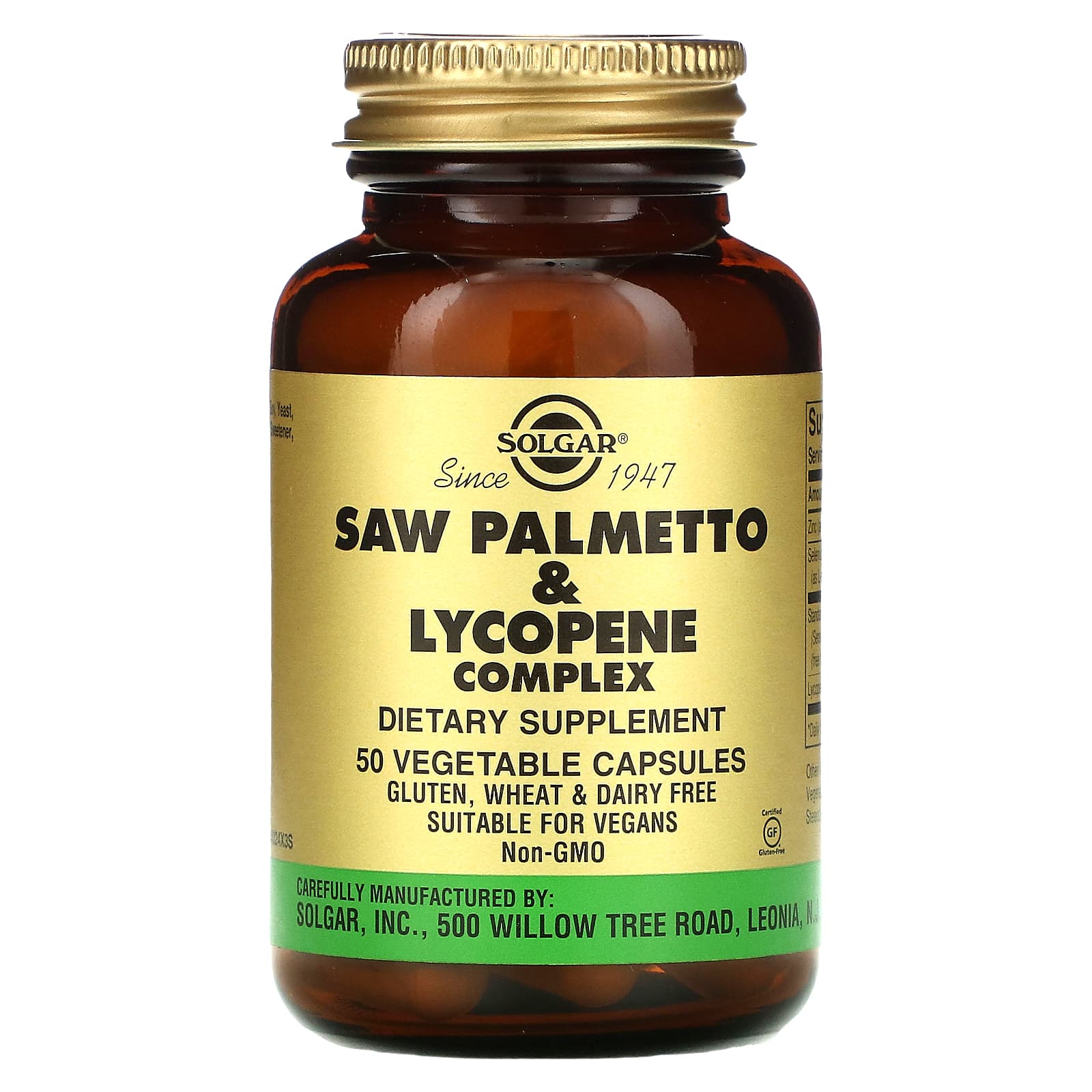 Solgar, Saw Palmetto & Lycopene Complex, 50 Vegetable Capsules