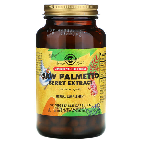 Solgar Saw Palmetto Berry Extract 180 Vegetable Capsules 