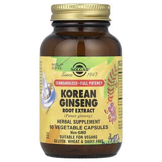 Solgar, Extrait de racine de ginseng coréen, 60 capsules végétales