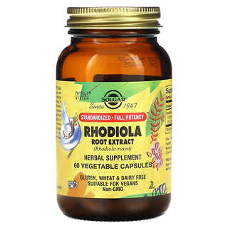 Solgar, Rhodiola Root Extract, 60 Vegetable Capsules