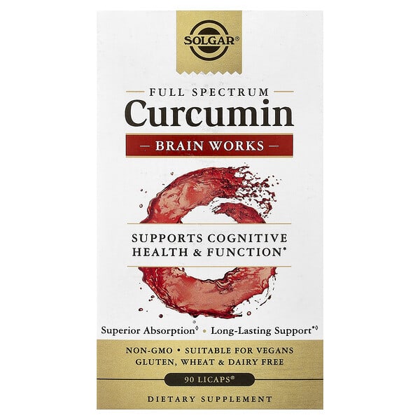Solgar, 多面薑黃素大腦健康幫助充液膠囊，90 粒裝