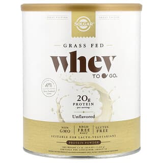 Solgar, Grass Fed, Whey To Go® Protein Powder, Unflavored, 2.3 lbs. (1,044 g)