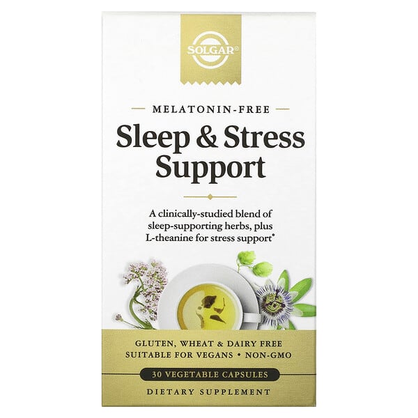 Solgar, Schlaf- und Stressunterstützung, 30 pflanzliche Kapseln