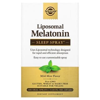Solgar, Melatonina de Lipossoma, Spray para Dormir, Hortelã Suave, 100 Spray Oral, 20 ml (0,68 fl oz)