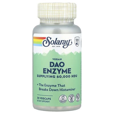 Solaray, Vegan DAO Enzyme, 4.2 mg, 30 Vegetarian Capsules