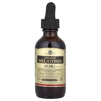 Solgar, Liquid Melatonin, Natural Black Cherry Flavor, 10 mg, 2 fl oz (59 ml)