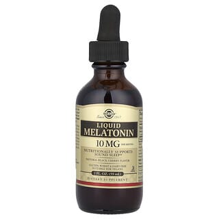 Solgar, Liquid Melatonin, flüssiges Melatonin, natürliche Schwarzkirsche, 10 mg, 59 ml (2 fl. oz.)