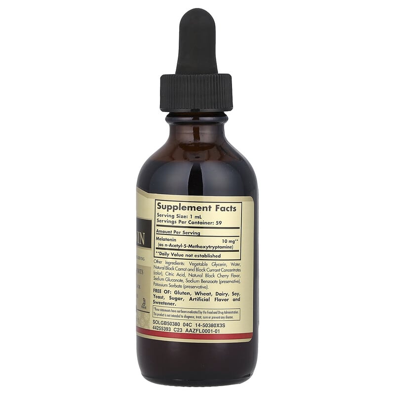 リキッドメラトニン、ナチュラルブラックチェリー、10mg、59ml（2液量