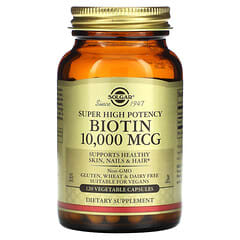 Solgar, Biotina de potencia superalta, 10.000 mcg, 120 cápsulas vegetales