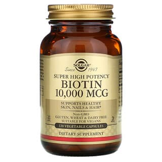 Solgar, Super High Potency Biotin, 10,000 mcg, 120 Vegetable Capsules