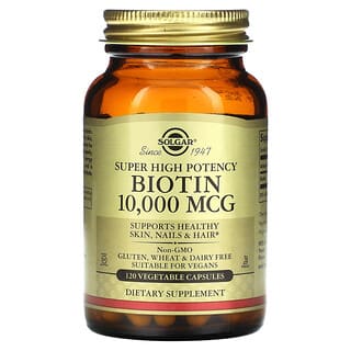 Solgar, Biotine ultrapuissante, 10 000 µg, 120 capsules végétales
