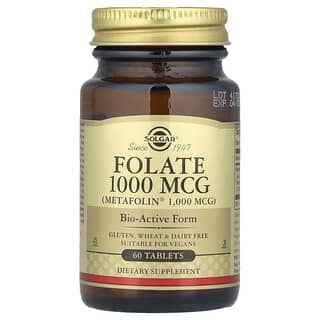 Solgar, Folato, 1000 mcg, 60 comprimidos