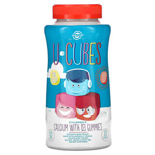 Solgar, U-Cubes, Children's Calcium With D3,  Strawberry, 120 Gummies