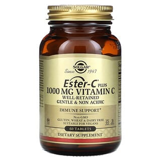 Solgar, Ester-C más vitamina C, 1000 mg, 60 comprimidos