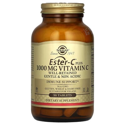 Solgar, Ester-C&reg; Plus, Vitamin C, 1,000 mg, 90 Tablets