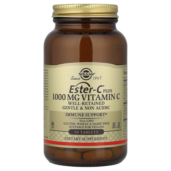Solgar, Ester-C Plus, C-vitamiini, 1 000 mg, 90 tablettia
