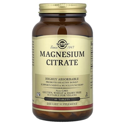 Solgar, Magnesium Citrate, 60 Tablets (200 mg per Tablet)