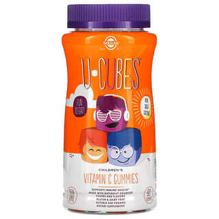 Solgar, U-Cubes, Gomitas con vitamina C para niños, Naranja y fresa, 90 gomitas