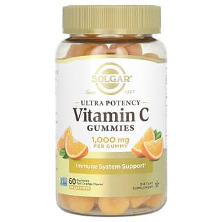 Solgar, Gomas de Vitamina C de Ultrapotência, Laranja Azeda, 1.000 mg, 60 Gomas
