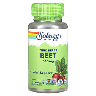 Solaray, Remolacha, 605 mg, 100 cápsulas vegetales