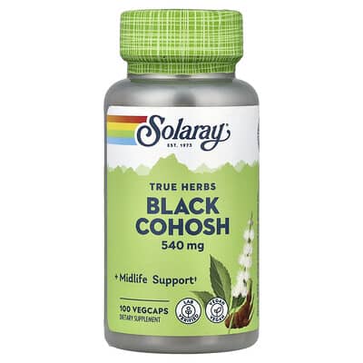 Solaray, Real Herbs, Black Cohosh, 540 mg, 100 Vegetarian Capsules