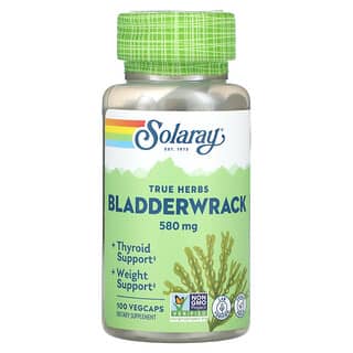 Solaray, True Herbs, Bladderwrack, 580 мг, 100 растительных капсул