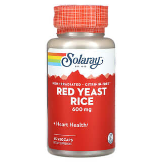 Solaray, Levure de riz rouge, 600 mg, 45 VegCaps