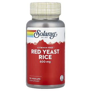 Solaray, Crvena riža s kvascem, 600 mg, 90 vegetarijanskih kapsula