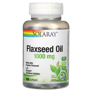Solaray, Olej lniany, 1000 mg, 100 kapsułek żelowych (333 mg w kapsułce żelowej)