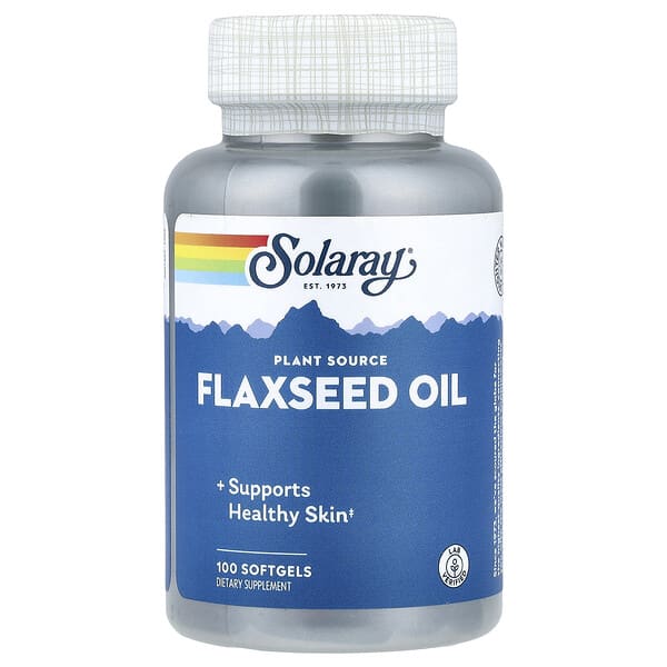 Solaray, 亞麻籽油，100 粒軟膠囊（每粒軟膠囊 1 克）