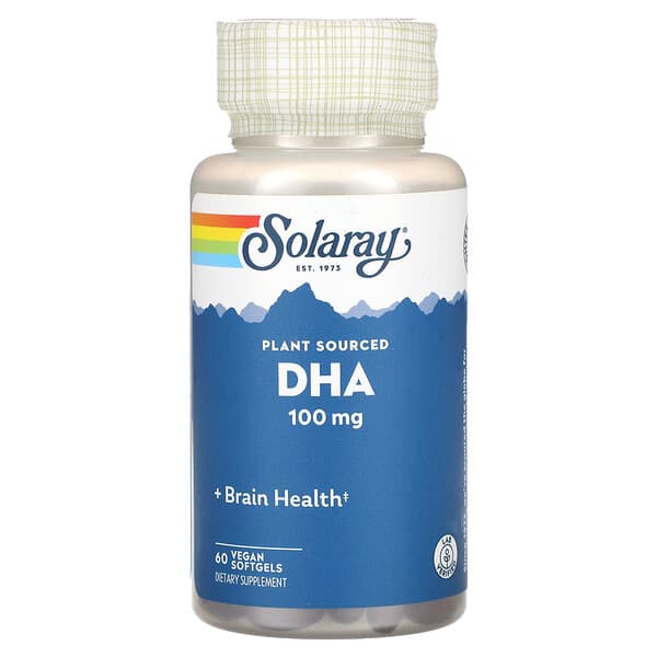 Solaray, DHA,植物源微藻類油,100 mg, 60素食軟膠囊