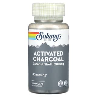 Solaray, Carbón activado, 280 mg, 90 cápsulas vegetales