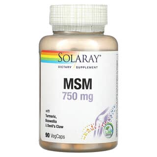 Solaray, MSM with Turmeric, Boswellia & Devil's Claw, 750 mg, 90 VegCaps